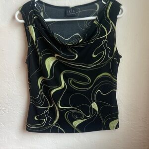 Green Black Swirl Tank Top